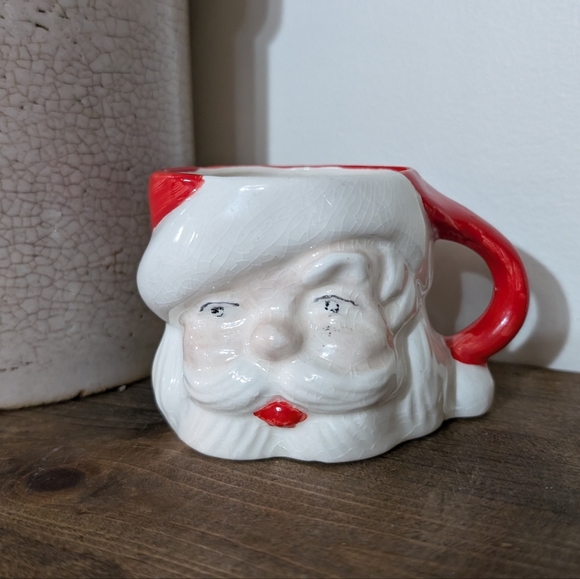 Vintage Santa Mug Antique Christmas Holiday Decor Cottagecore Farmhouse MCM - Picture 2 of 7